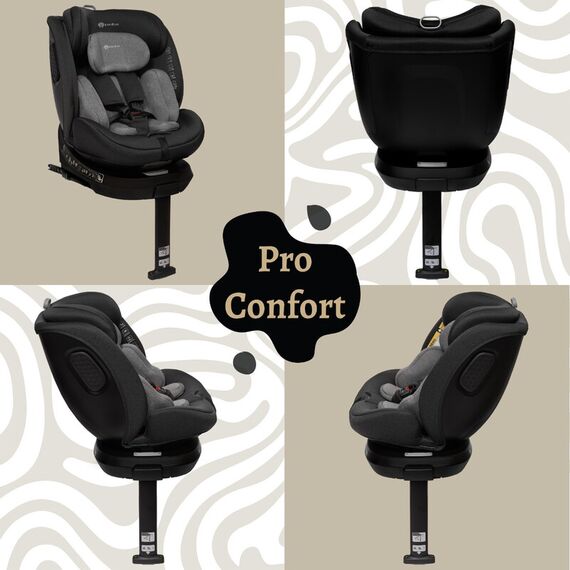Scaun auto Appekids, I-SIZE, 40-150 cm, Rear Facing 360°, Pro Confort - Grey, Culoare: Gri/Negru, Grupa: 0-36kg (0 luni - 12 ani) - poza 5 - ExclusivMAG.ro