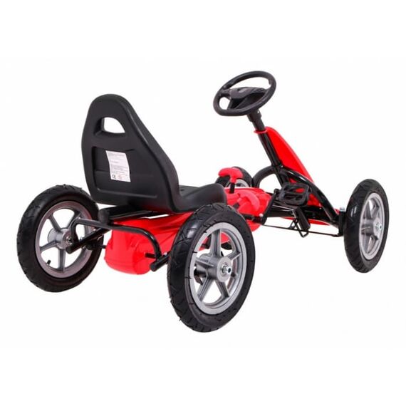 Kart cu pedale si roti gonflabile, varsta 3 ani+, 113x60x65 cm, Gokart STAR - Rosu, Culoare: Rosu - poza 4 - ExclusivMAG.ro