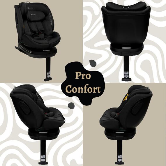 Scaun auto Appekids, I-SIZE, 40-150 cm, Rear Facing 360°, Pro Confort - Black, Culoare: Negru, Grupa: 0-36kg (0 luni - 12 ani) - poza 3 - ExclusivMAG.ro