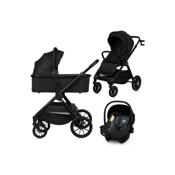 Carucior 3 in 1 Lionelo Layla - Negru, Culoare: Negru, Model: 3 in 1  - ExclusivMAG.ro