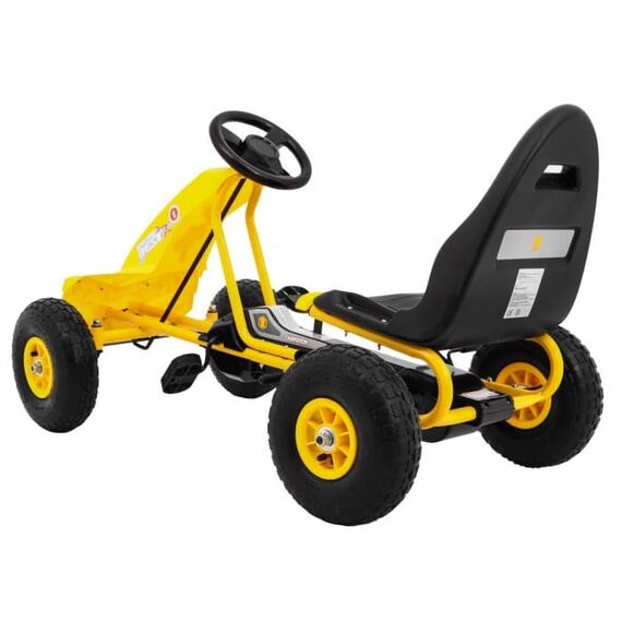Kart cu pedale si roti gonflabile, varsta 3 ani+, 114x59x63 cm, Gokart CHAMPION - Galben, Culoare: Galben - poza 6 - ExclusivMAG.ro