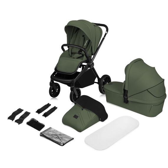 Carucior 2 in 1 Lionelo Mika Plus Pana la 22 kg - Verde, Culoare: Verde, Model: 2 in 1 - poza 3 - ExclusivMAG.ro