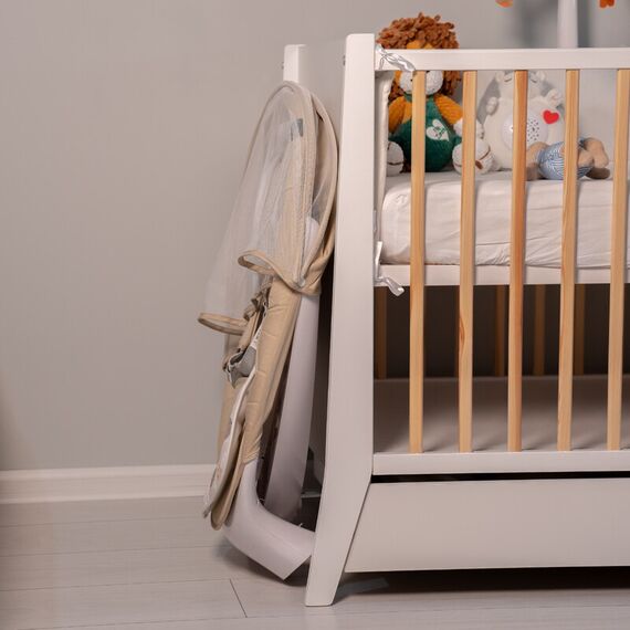 Leagan electric pentru bebelusi, cu spatar reglabil si senzor de miscare, AppeKids Evoque - Bubble Beige, Culoare: Crem - poza 6 - ExclusivMAG.ro