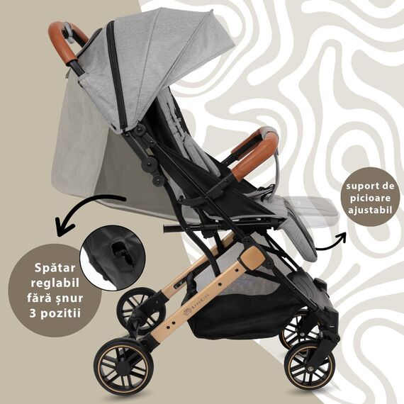 Carucior Sport AppeKids Travel, Ultracompact, Tip Troller - Grey, Culoare: Gri, Model: sport - poza 5 - ExclusivMAG.ro