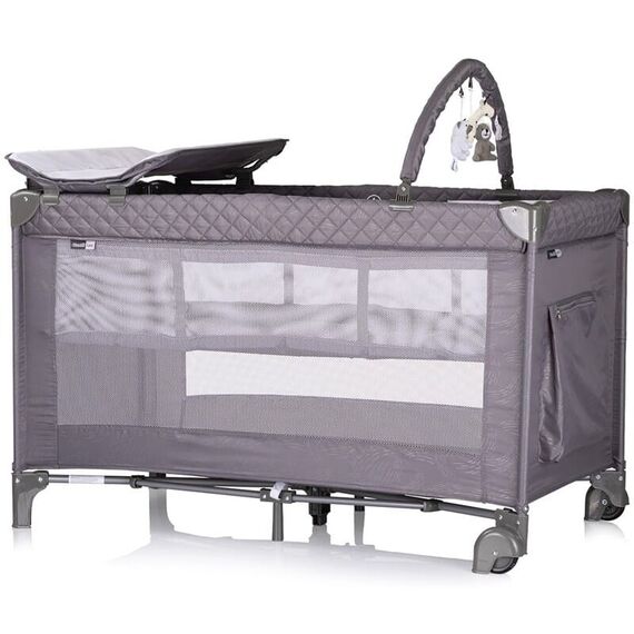 Patut pliabil cu saltea de infasat Chipolino Luna cloud, Culoare: Gri, Dimensiuni: 120x60 - poza 2 - ExclusivMAG.ro