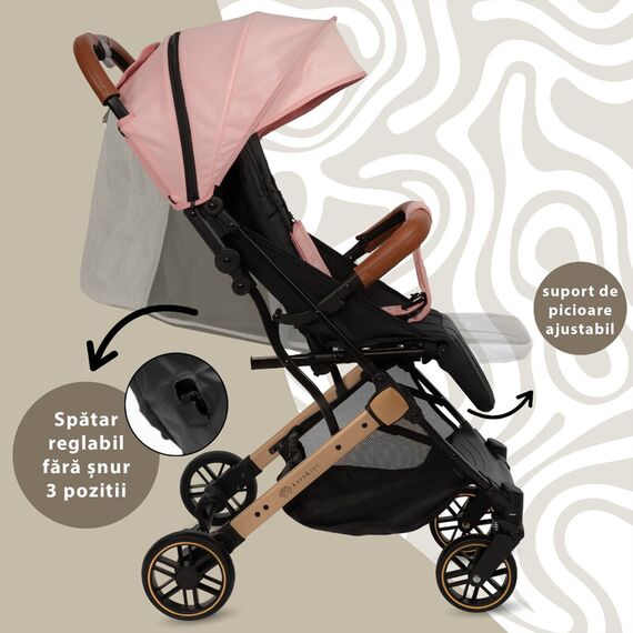 Carucior Sport AppeKids Travel, Ultracompact, Tip Troller - Pink, Culoare: Roz, Model: sport - poza 4 - ExclusivMAG.ro