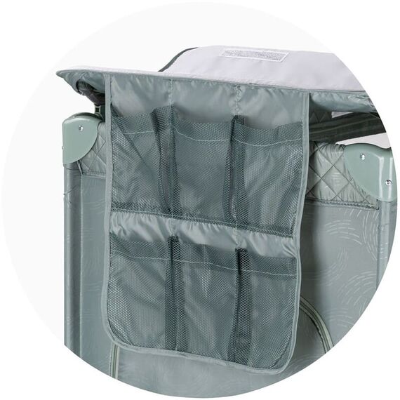 Patut pliabil cu saltea de infasat Chipolino Luna basil, Culoare: Verde, Dimensiuni: 120x60 - poza 4 - ExclusivMAG.ro