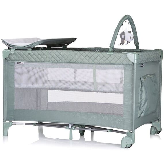Patut pliabil cu saltea de infasat Chipolino Luna basil, Culoare: Verde, Dimensiuni: 120x60 - poza 2 - ExclusivMAG.ro