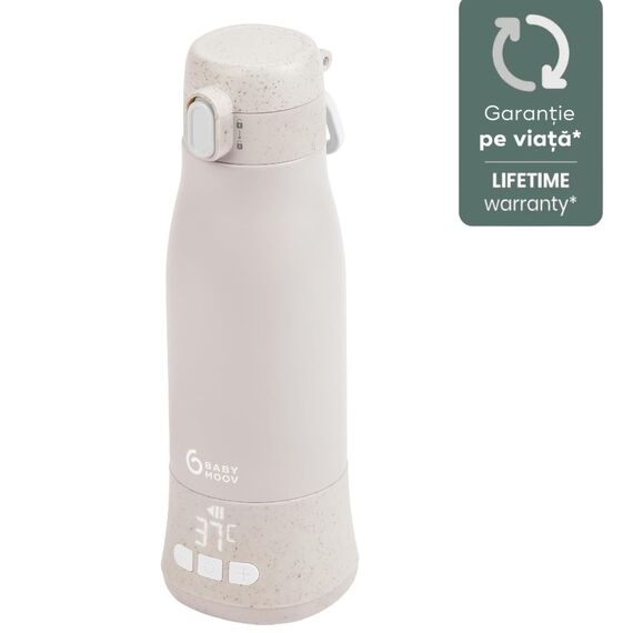 Babymoov - Moov & Feed Incalzitor de biberoane portabil si reincarcabil, Mineral Beige, Culoare: Crem  - ExclusivMAG.ro