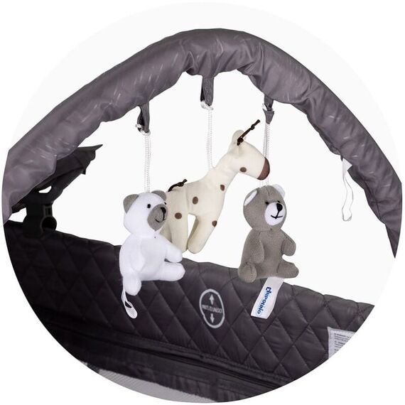 Patut pliabil cu saltea de infasat Chipolino Luna cloud, Culoare: Gri, Dimensiuni: 120x60 - poza 3 - ExclusivMAG.ro