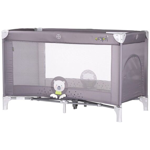 Patut pliabil Chipolino Capri Bear grey, Culoare: Gri, Dimensiuni: 120x60  - ExclusivMAG.ro