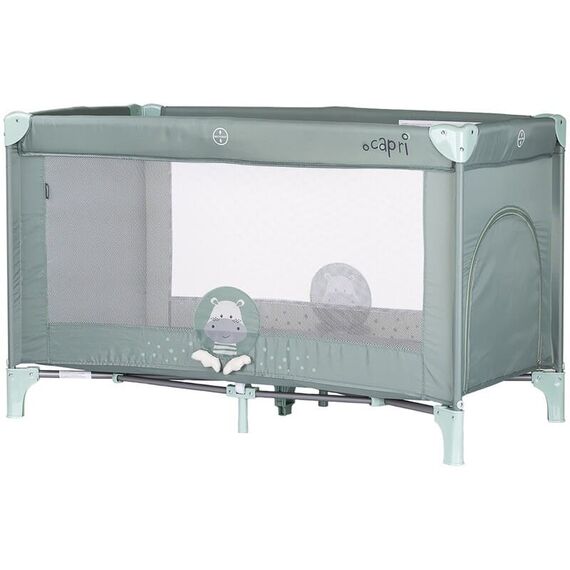 Patut pliabil Chipolino Capri Hippo green, Culoare: Verde, Dimensiuni: 120x60  - ExclusivMAG.ro