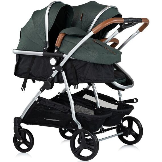 Carucior gemeni Chipolino Duo Smart 3 in 1 basil, Culoare: Verde, Model: gemeni - poza 3 - ExclusivMAG.ro