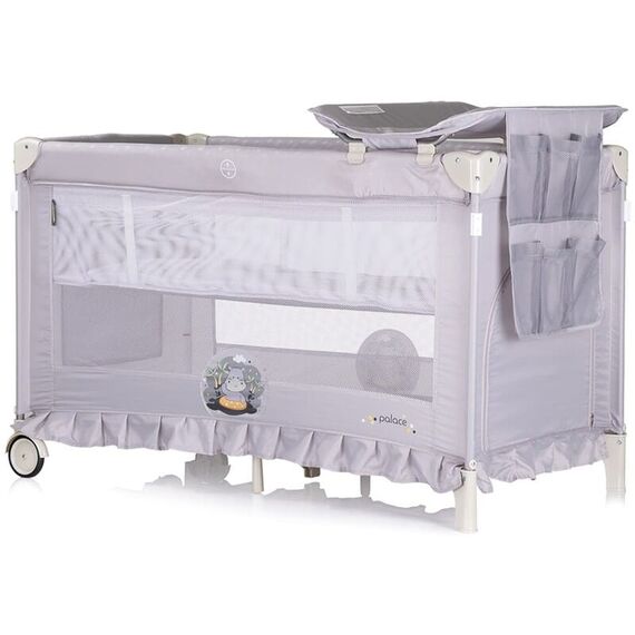 Patut pliabil Chipolino Palace Hippo grey, Culoare: Gri deschis, Dimensiuni: 140x70 - poza 3 - ExclusivMAG.ro