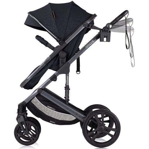 Carucior Chipolino Amore 2 in 1 blackberry, Culoare: Negru, Model: 2 in 1 - poza 4 - ExclusivMAG.ro