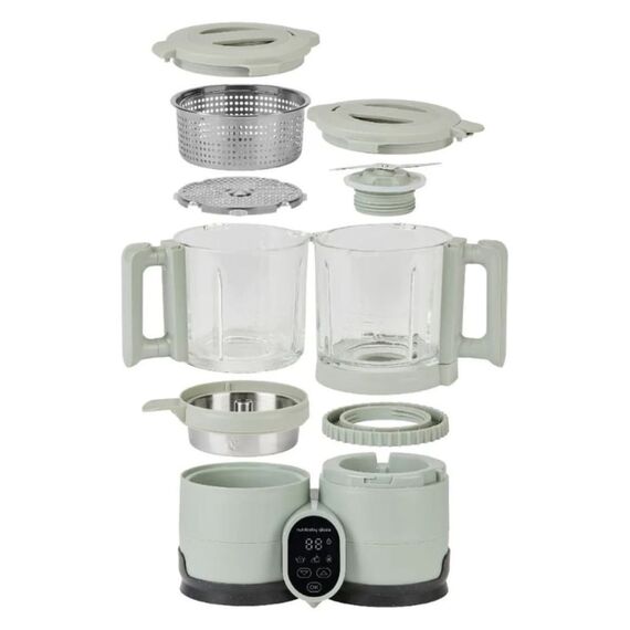 Robot multifunctional Babymoov Nutribaby Glass 4 in 1 din sticla si otel inoxidabil Celadon Green - poza 3 - ExclusivMAG.ro
