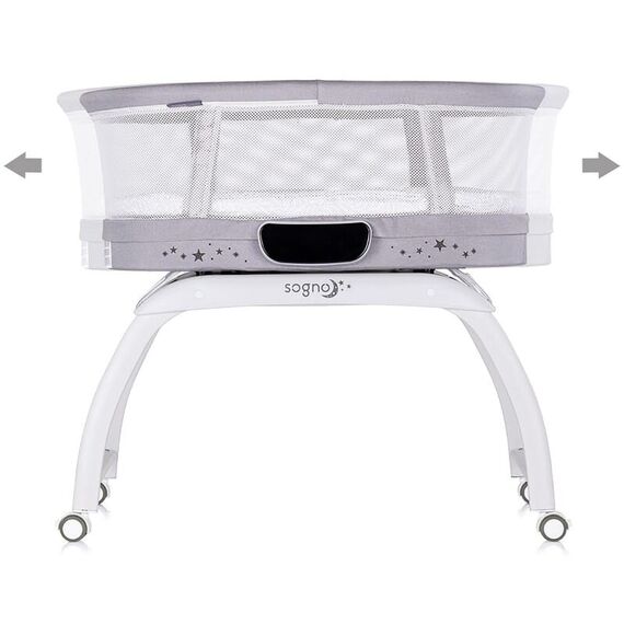 Patut cu leganare si cantar integrat Chipolino Sogno 2 in 1 grey, Culoare: Gri, Dimensiuni: 95x65 - poza 3 - ExclusivMAG.ro