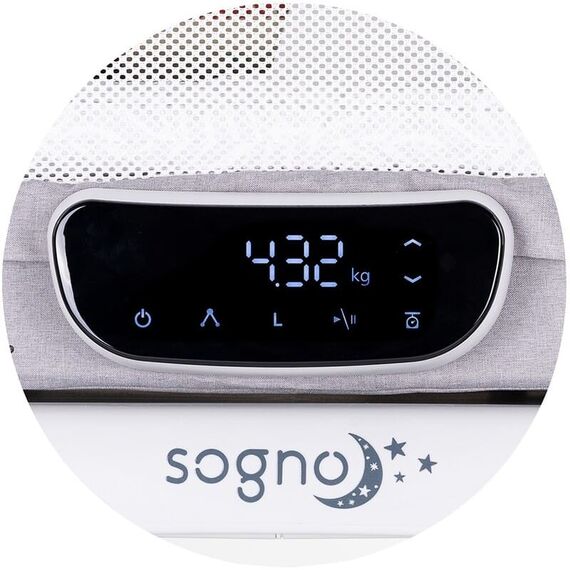 Patut cu leganare si cantar integrat Chipolino Sogno 2 in 1 grey, Culoare: Gri, Dimensiuni: 95x65 - poza 5 - ExclusivMAG.ro