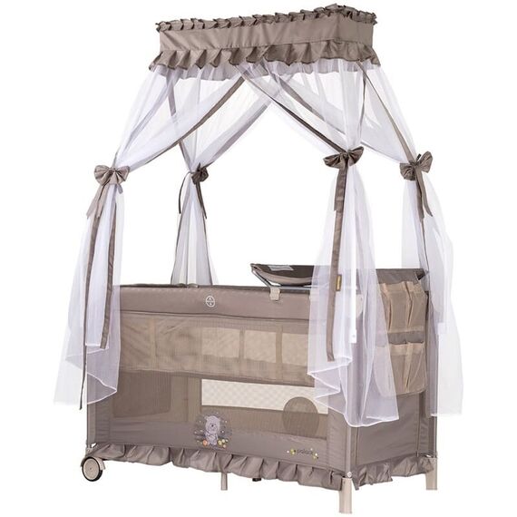 Patut pliabil Chipolino Palace Bear beige, Culoare: Bej, Dimensiuni: 140x70  - ExclusivMAG.ro