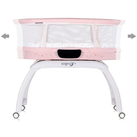 Patut cu leganare si cantar integrat Chipolino Sogno 2 in 1 pink, Culoare: Roz, Dimensiuni: 95x65 - poza 3 - ExclusivMAG.ro