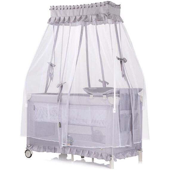 Patut pliabil Chipolino Palace Hippo grey, Culoare: Gri deschis, Dimensiuni: 140x70 - poza 2 - ExclusivMAG.ro