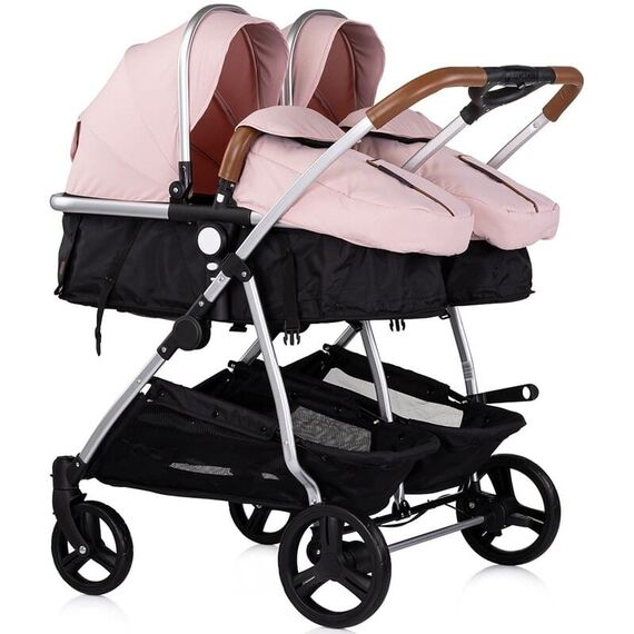 Carucior gemeni Chipolino Duo Smart 3 in 1 pink marshmallow, Culoare: Roz, Model: gemeni - poza 2 - ExclusivMAG.ro
