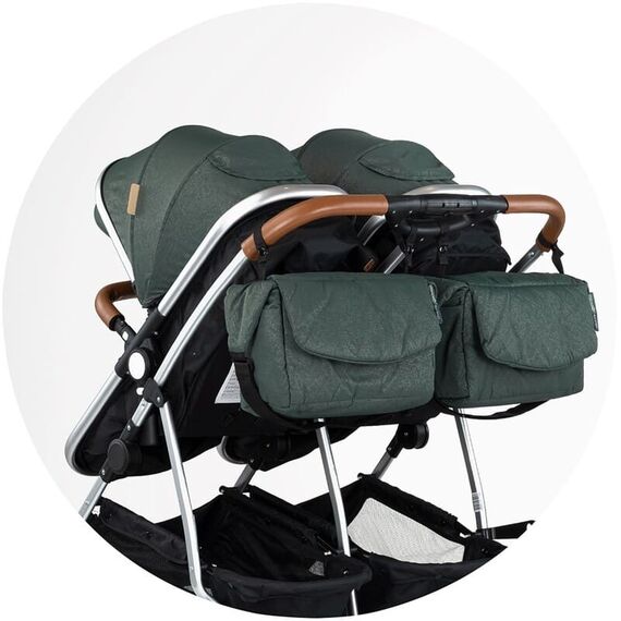 Carucior gemeni Chipolino Duo Smart 3 in 1 basil, Culoare: Verde, Model: gemeni - poza 12 - ExclusivMAG.ro
