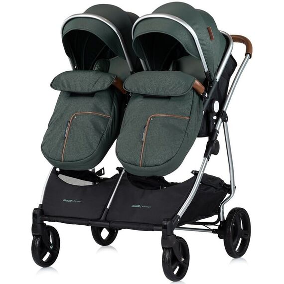 Carucior gemeni Chipolino Duo Smart 3 in 1 basil, Culoare: Verde, Model: gemeni - poza 8 - ExclusivMAG.ro