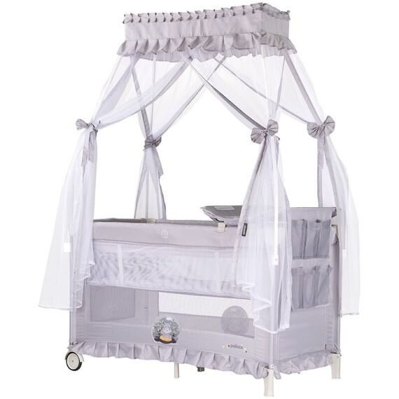 Patut pliabil Chipolino Palace Hippo grey, Culoare: Gri deschis, Dimensiuni: 140x70  - ExclusivMAG.ro