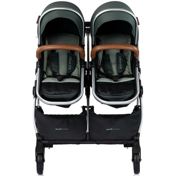 Carucior gemeni Chipolino Duo Smart 3 in 1 basil, Culoare: Verde, Model: gemeni - poza 9 - ExclusivMAG.ro