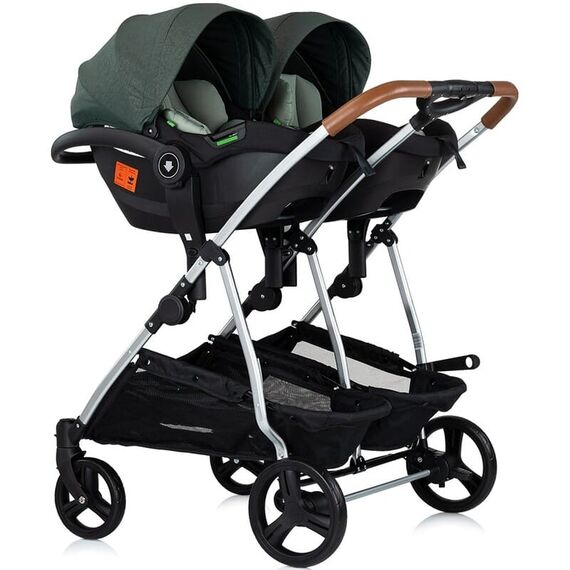 Carucior gemeni Chipolino Duo Smart 3 in 1 basil, Culoare: Verde, Model: gemeni - poza 11 - ExclusivMAG.ro
