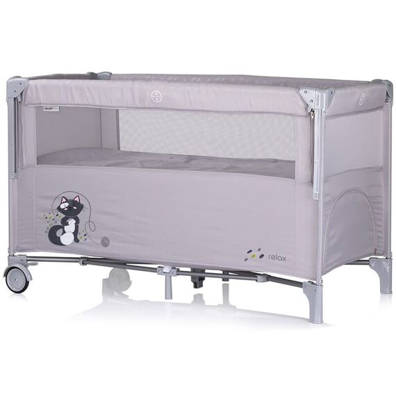 Patut pliabil Chipolino Relax cloud cu laterala culisanta, Culoare: Gri, Dimensiuni: 120x60 - poza 2 - ExclusivMAG.ro