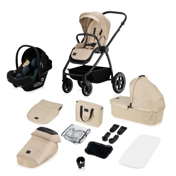 Carucior 3 in 1 Lionelo Meril - Bej, Culoare: Bej, Model: 3 in 1 - poza 2 - ExclusivMAG.ro