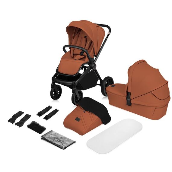 Carucior 2 in 1 Lionelo Mika Plus Pana la 22 kg - Maro, Culoare: Maro, Model: 2 in 1 - poza 2 - ExclusivMAG.ro