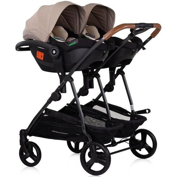 Carucior gemeni Chipolino Duo Smart 3 in 1 tiramisu, Culoare: Crem, Model: gemeni - poza 11 - ExclusivMAG.ro