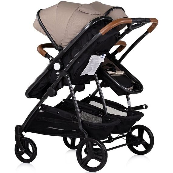Carucior gemeni Chipolino Duo Smart 3 in 1 tiramisu, Culoare: Crem, Model: gemeni - poza 4 - ExclusivMAG.ro