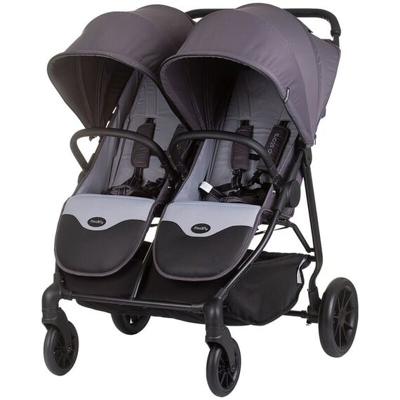 Carucior gemeni Chipolino Top Stars anthracite, Culoare: Gri/Negru, Model: gemeni  - ExclusivMAG.ro