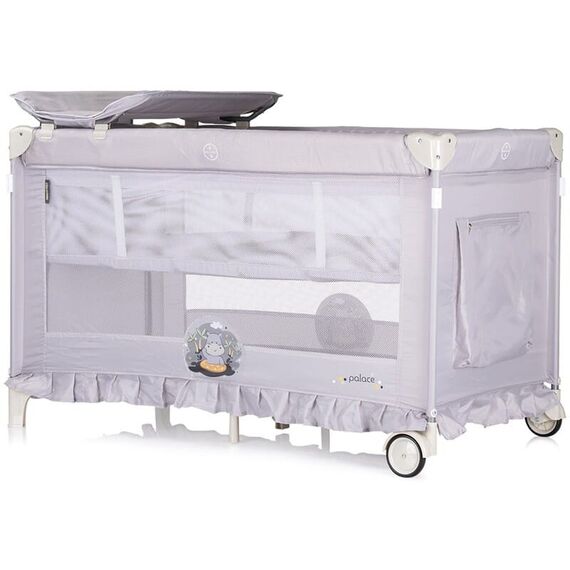 Patut pliabil Chipolino Palace Hippo grey, Culoare: Gri deschis, Dimensiuni: 140x70 - poza 4 - ExclusivMAG.ro
