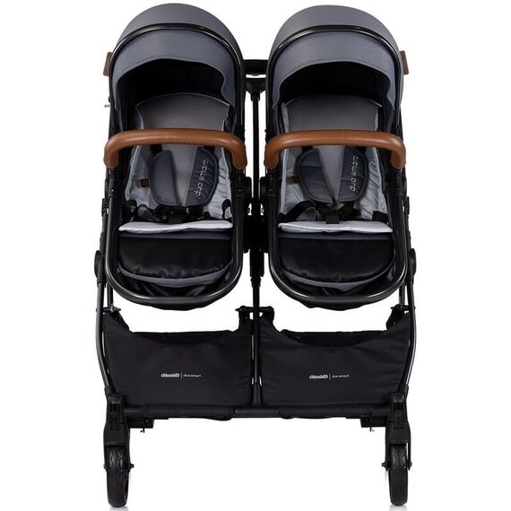 Carucior gemeni Chipolino Duo Smart 3 in 1 cloud, Culoare: Gri/Negru, Model: gemeni - poza 9 - ExclusivMAG.ro