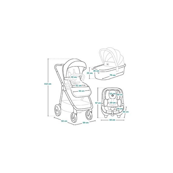 Carucior 3 in 1 Lionelo Meril - Gri, Culoare: Gri, Model: 3 in 1 - poza 14 - ExclusivMAG.ro