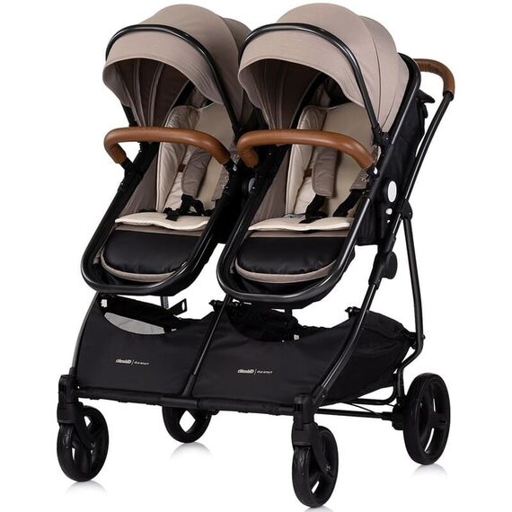 Carucior gemeni Chipolino Duo Smart 2 in 1 tiramisu, Culoare: Gri, Model: gemeni - poza 6 - ExclusivMAG.ro