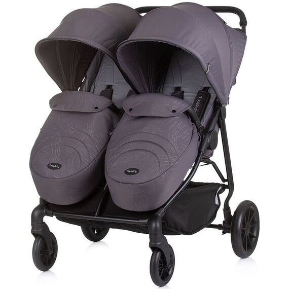 Carucior gemeni Chipolino Top Stars anthracite, Culoare: Gri/Negru, Model: gemeni - poza 2 - ExclusivMAG.ro