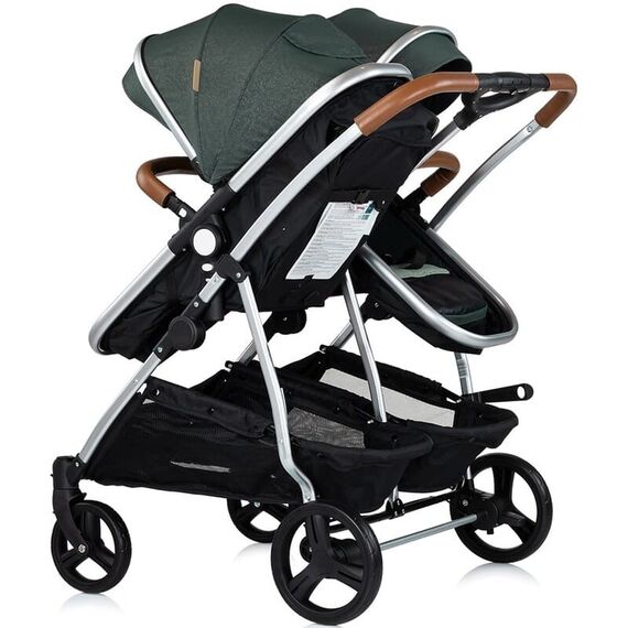 Carucior gemeni Chipolino Duo Smart 3 in 1 basil, Culoare: Verde, Model: gemeni - poza 4 - ExclusivMAG.ro