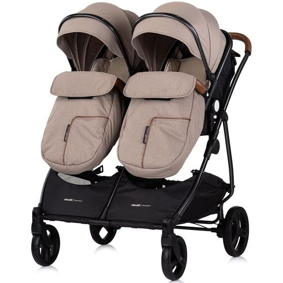Carucior gemeni Chipolino Duo Smart 3 in 1 tiramisu, Culoare: Crem, Model: gemeni - poza 8 - ExclusivMAG.ro