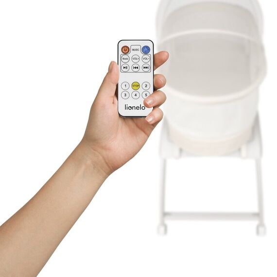 Patut balansoar, Lionelo, Coral, Cu landou ergonomic detasabil, Panou tactil sau telecomanda, 0-9 kg, Alb - poza 5 - ExclusivMAG.ro