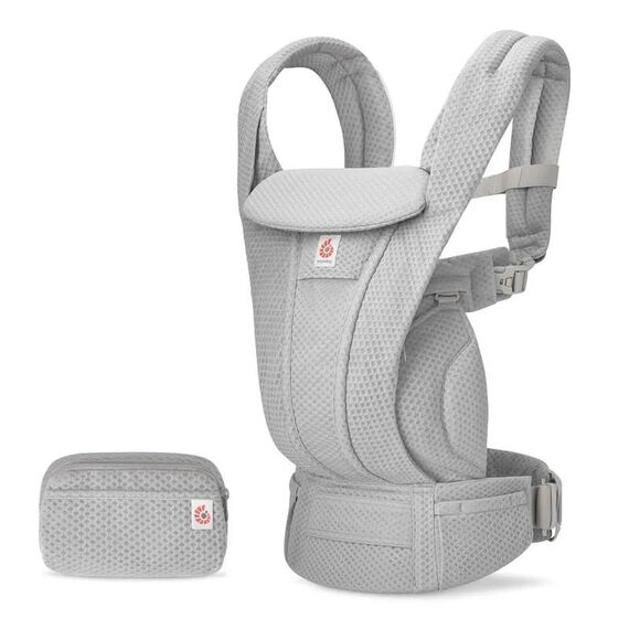Marsupiu Omni Deluxe Mesh Pearl Grey Ergobaby, Culoare: Gri deschis  - ExclusivMAG.ro
