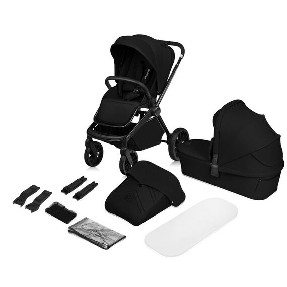 Carucior 2 in 1 Lionelo Mika Plus Pana la 22 kg - Negru, Culoare: Negru, Model: 2 in 1 - poza 2 - ExclusivMAG.ro
