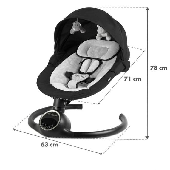 Leagan electric 2 in 1 Kidwell Reve - Black Silver, Culoare: Gri/Negru - poza 4 - ExclusivMAG.ro