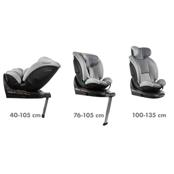 Scaun auto cu ISOFIX Kidwell GoCar, grupa 40-135 cm, i-Size, omologare R129 - Gri, Culoare: Gri, Grupa: 0-36kg (0 luni - 12 ani) - poza 9 - ExclusivMAG.ro