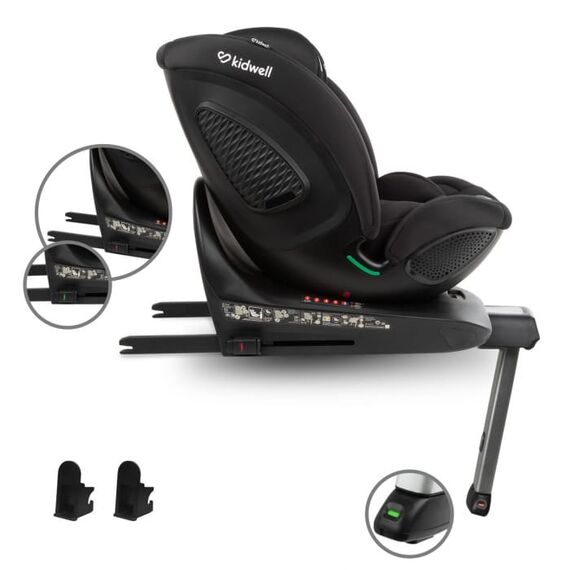 Scaun auto cu ISOFIX Kidwell GoCar, grupa 40-135 cm, i-Size, omologare R129 - Negru, Culoare: Negru, Grupa: 0-36kg (0 luni - 12 ani) - poza 10 - ExclusivMAG.ro